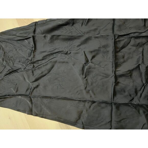 Rumored NWT Women Negroni Black Bamboo Printed Satin Slip Dress Elegant Medium - Picture 11 of 12